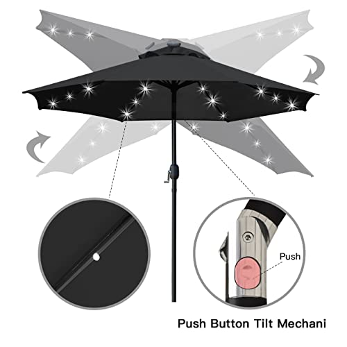 9' Solar LED Patio Umbrella