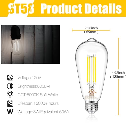 16 Pack Vintage LED Edison Bulbs (16 Count)