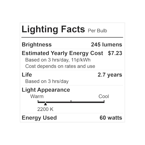 34841 60W Edison Quad Loop Incandescent Filament Light Bulb 12 (12 Count)