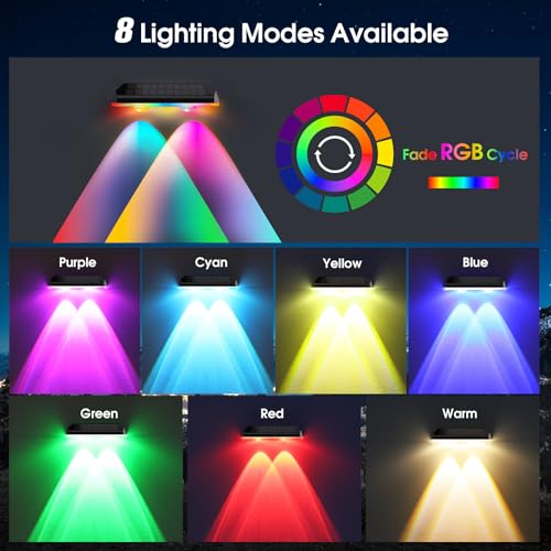 Solar Fence Lights Outdoor Waterproof LED