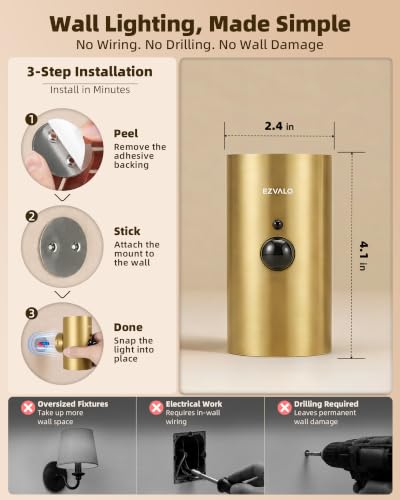 Motion Sensor Wall Sconces (4 Count)