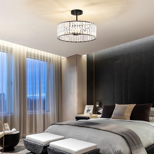 Crystal Black Ceiling Light