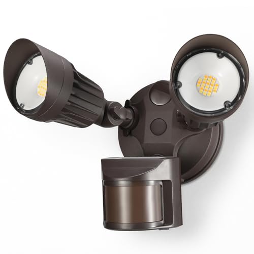 3CCT Motion Sensor Security Lights Dusk to Dawn IP65 Bronze