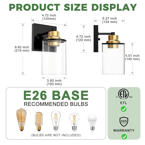 Wall Sconces Set of 2 for Bathroom (2 Count)