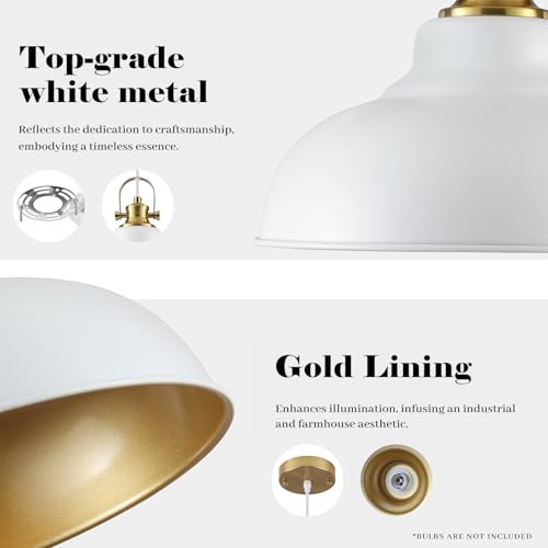 White and Gold Pendant Light (2 Count)