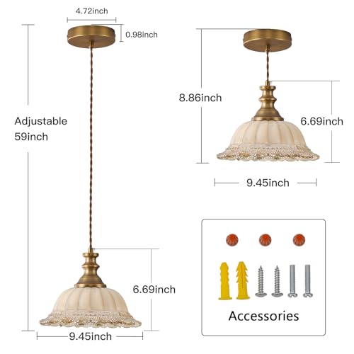 Glass Pendant Lights Modern Pendant Lighting Fixtures Hanging Lamp for Kitchen Island Bedroom Dining Room Coffee Shop Hallway Brown and Brass 2 Pack (2 Count)