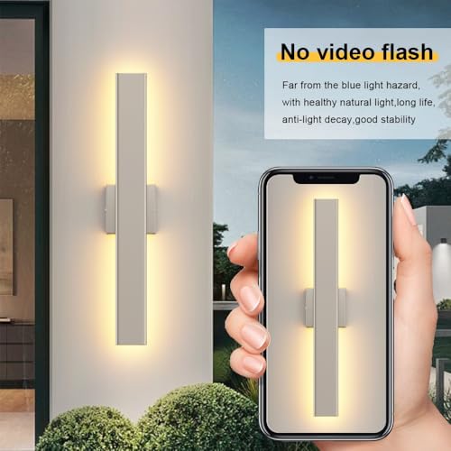 23.6" Nickel LED Outdoor Wall Light