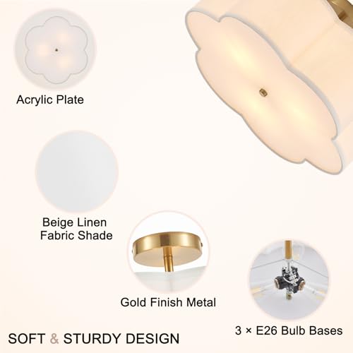 18" Modern Gold Drum Ceiling Light