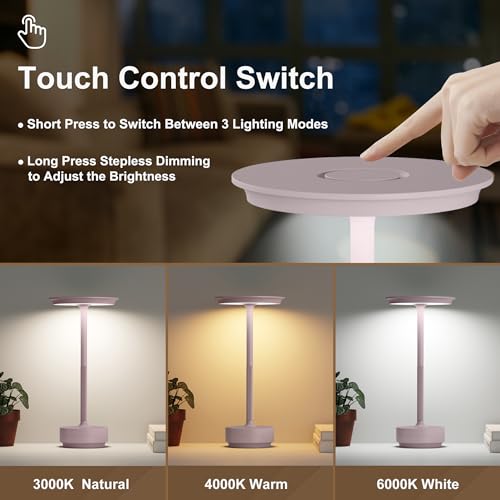 2 Pack Cordless Table Lamps Rechargeable (2 Count)