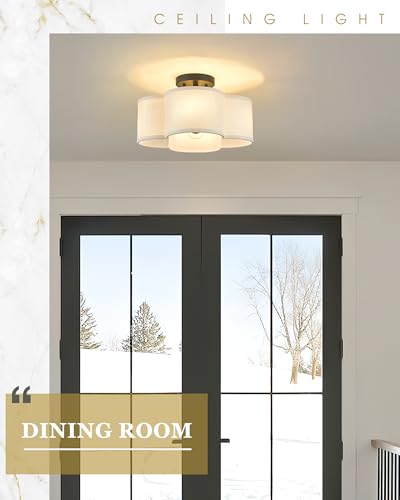 Black Semi Flush Mount Ceiling Light