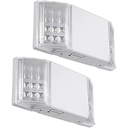 2 Pack LED Emergency Lighting with Battery Backup White (2 Count)