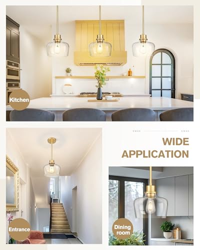 8 Inch Clear Glass Pendant Lights Kitchen Island