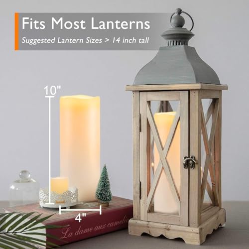10" x 4" Large Waterproof Outdoor Flameless Candles with Remote Control and Timer (4 Count)