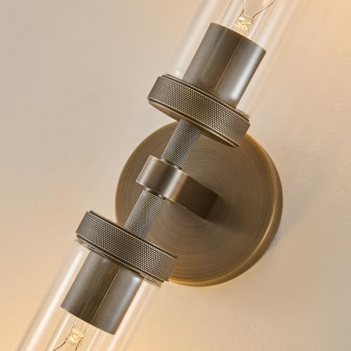 Knurled Brass Bathroom Wall Sconce