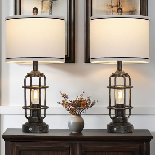26" Vintage Industrial Table Lamps Set of 2 (2 Count)