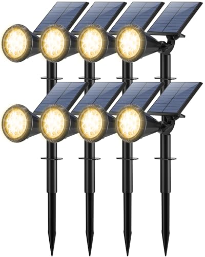 8 Pack Solar Spot Lights Outdoor Waterproof 180 Adjustable Solar Powered Landscape Lights for Yard (8 Count)