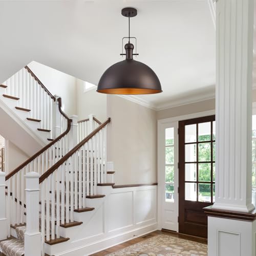18 Inch ORB Farmhouse Pendant Lights for Kitchen Island 1 Pack