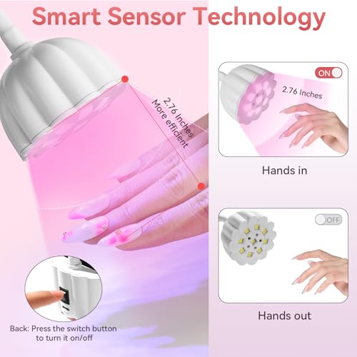 Gooseneck UV LED Nail Lamp Flash Cure Lamp Rechargeable 58mW