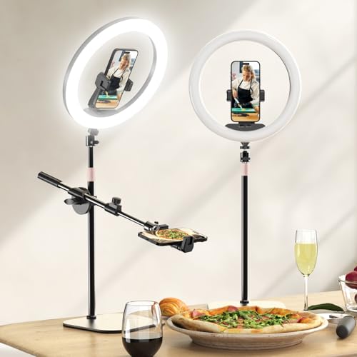 12" Desk Ring Light with Stand and Phone Holder