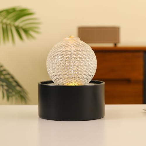 Indoor Water Feature Tabletop Ceramic Fountain Home Kitchen Office Decoration Modern Design Style