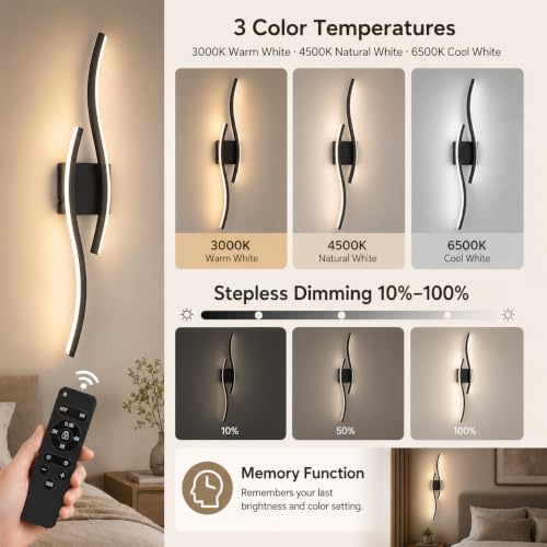 Modern Black Wall Sconces Set of 2 (2 Count)