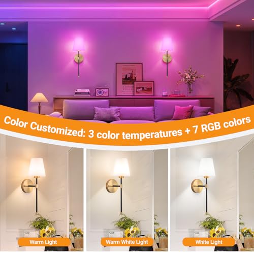 Battery Operated Wall Sconces Set of 2 (2 Count)