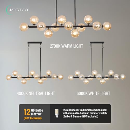 50 Inch Large Glass Globe Sputnik Chandelier