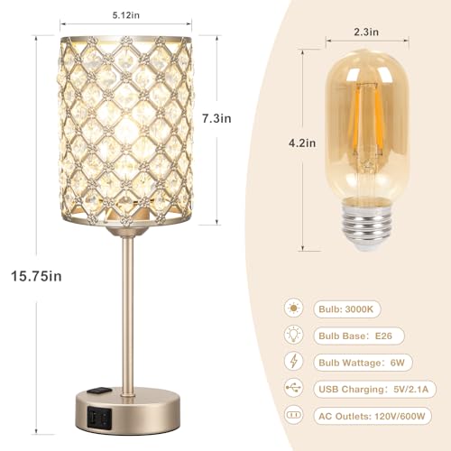 Champagne Gold Lamps for Night Stands