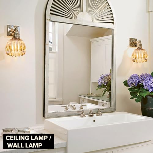 Amber Tulip Glass Lamp Shades Set of 2 (2 Count)