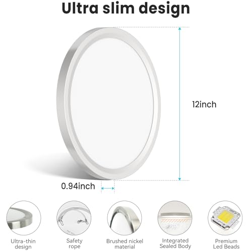 12 inch Flush Mount LED Ceiling Light Fixture (4 Count)