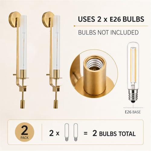 Gold Wall Sconces Set of 2 (2 Count)