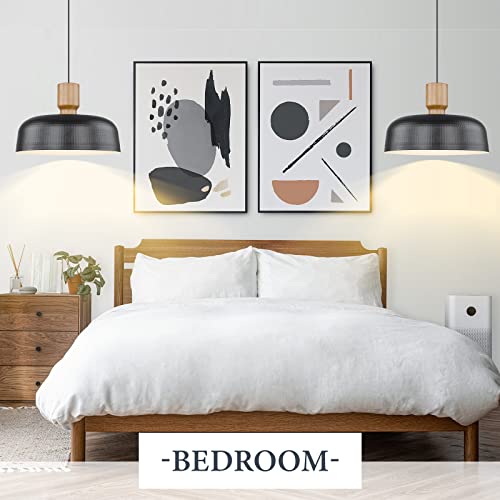 Large Industrial Pendant Light Fixtures 18.1inch Ceiling Hanging Lamp with Hammered Metal Shade
