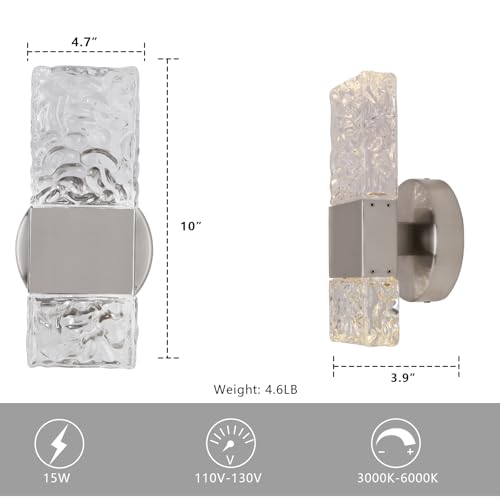 Brushed Nickel Crystal Wall Sconce