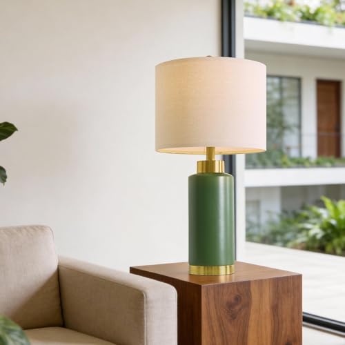 25" Green Ceramic Table Lamp Set of 2 (2 Count)