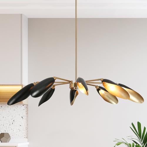 47.2" Large Black and Gold Chandelier