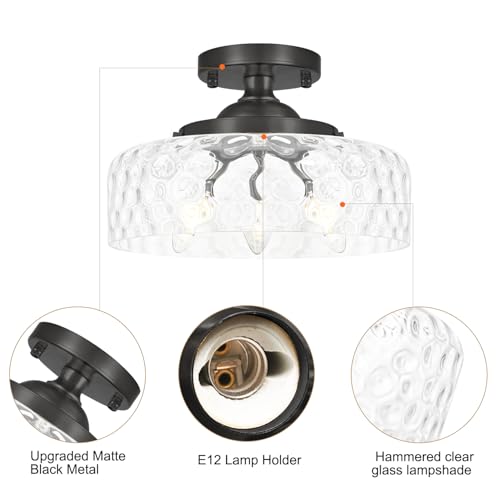 Black Semi Flush Mount Ceiling Light