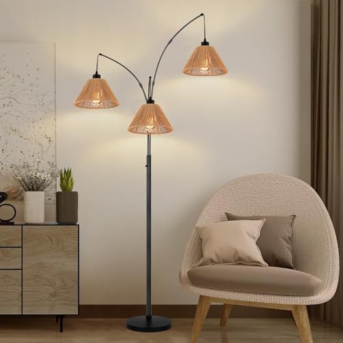 3x Boho Rattan Pendant Lamp Replacement Shade (3 Count)