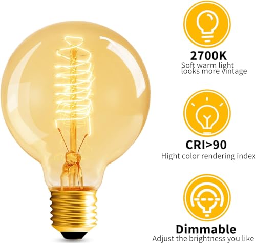 G80 Globe Edison Light Bulb (6 Count)