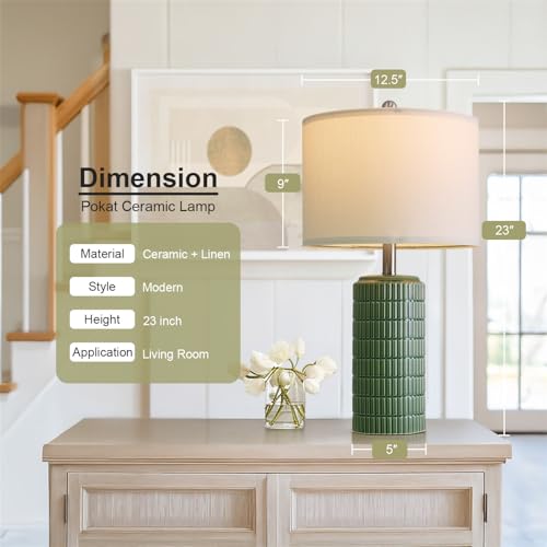 24" Modern Ceramic Table Lamps Set of 2 for Bedroom (2 Count)