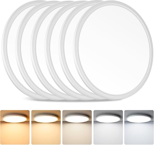 12 Inch LED Flush Mount Ceiling Light Fixture (6 Count)