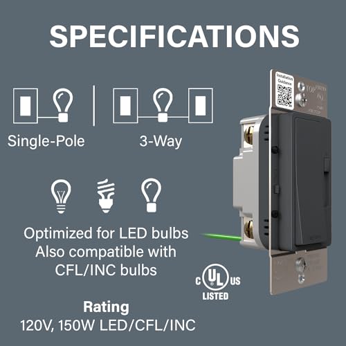 Radiant 150W LED Dimmer Light Switch 3