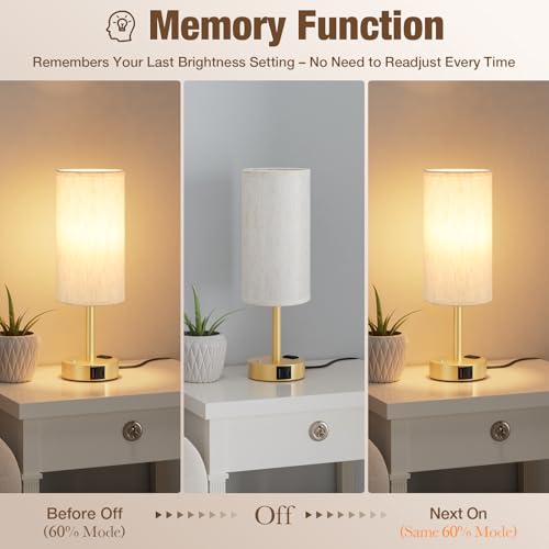 Gold Touch Bedside Lamp for Bedroom