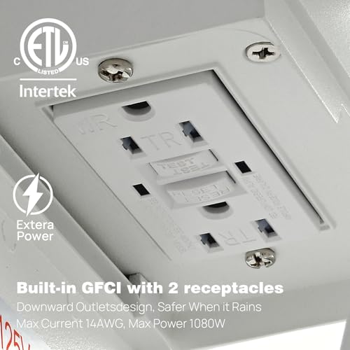 Porch Lights with GFCI Outlets Dusk to Dawn Outdoor Wall Lights Waterproof Exterior Lighting Fixtures Modern Outside Lights Wall Mount for House Patio Garage (2 Count)
