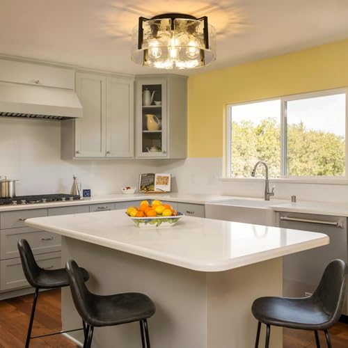 Black Semi Flush Mount Ceiling Light Fixture