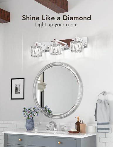 Crystal Vanity Lights for Bathroom (3 Count)