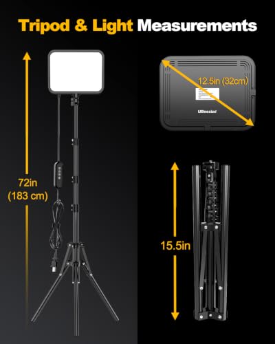 2 Pack LED Video Light Kit with Tripod Stand & Phone Holder (2 Count)