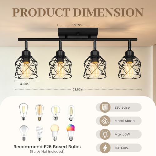4 Lights Kitchen Lighting Fixtures Ceiling Mount (4-Light)