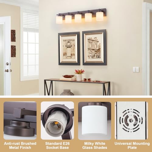 Modern Bathroom Light Fixtures Over Mirror