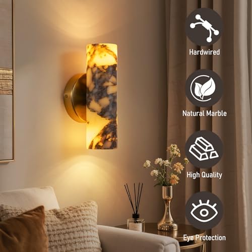 9.5 Inch Natural Marble Wall Sconce