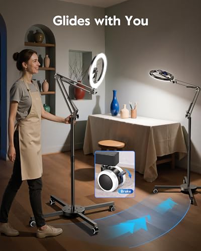 Ring Light with Stand & Lockable Wheels